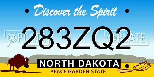 283ZQ2 North Dakota License Plate