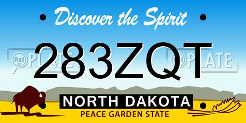 283ZQT North Dakota License Plate