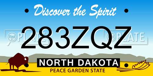 283ZQZ North Dakota License Plate