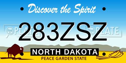 283ZSZ North Dakota License Plate