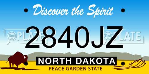 2840JZ North Dakota License Plate