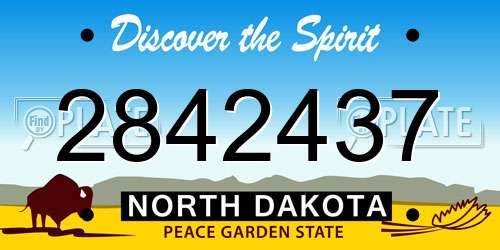 2842437 North Dakota License Plate