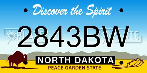 2843BW North Dakota License Plate