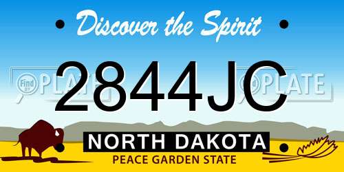 2844JC North Dakota License Plate