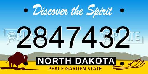 2847432 North Dakota License Plate