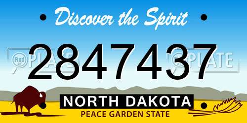 2847437 North Dakota License Plate
