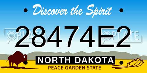 28474E2 North Dakota License Plate