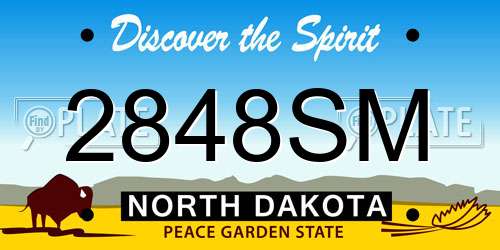 2848SM North Dakota License Plate