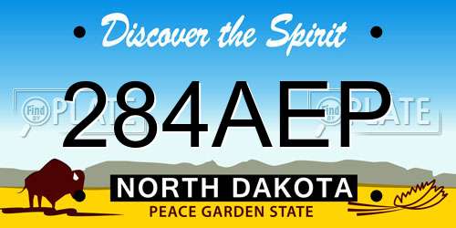 284AEP North Dakota License Plate