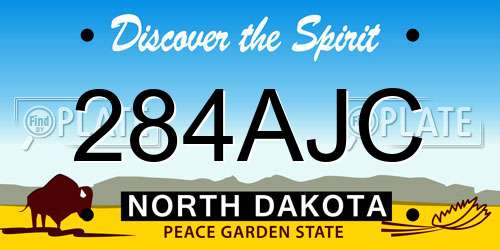 284AJC North Dakota License Plate