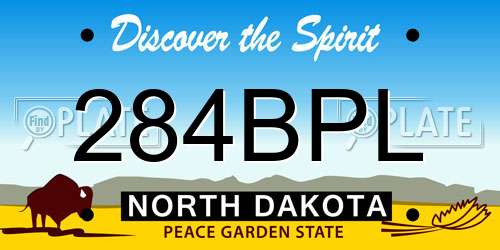 284BPL North Dakota License Plate