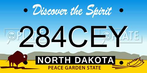 284CEY North Dakota License Plate