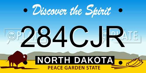 284CJR North Dakota License Plate