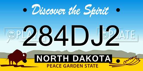 284DJ2 North Dakota License Plate