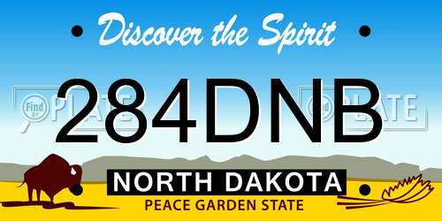 284DNB North Dakota License Plate