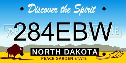 284EBW North Dakota License Plate