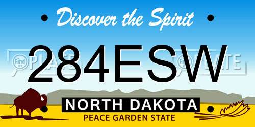 284ESW North Dakota License Plate
