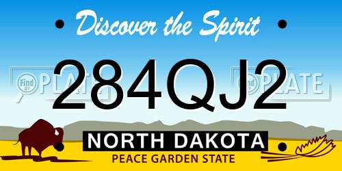 284QJ2 North Dakota License Plate