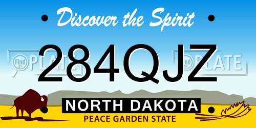 284QJZ North Dakota License Plate