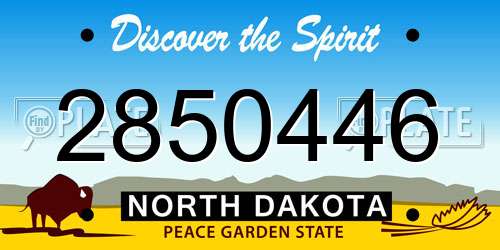 2850446 North Dakota License Plate
