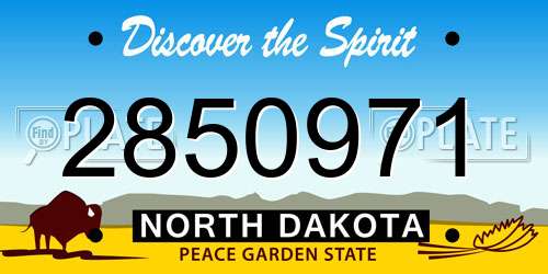 2850971 North Dakota License Plate