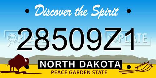 28509Z1 North Dakota License Plate