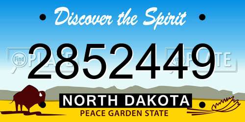 2852449 North Dakota License Plate