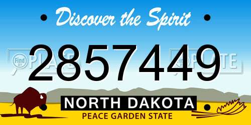 2857449 North Dakota License Plate