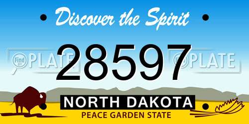 28597 North Dakota License Plate