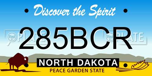 285BCR North Dakota License Plate