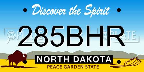 285BHR North Dakota License Plate