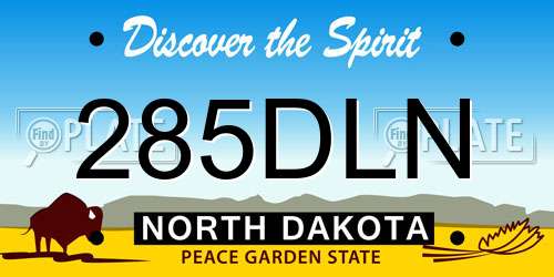 285DLN North Dakota License Plate