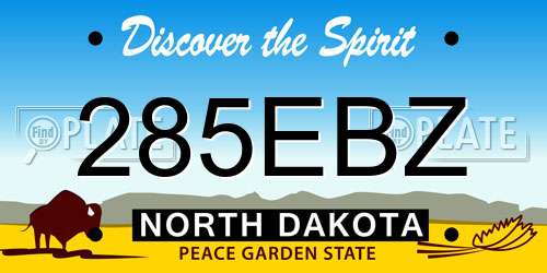 285EBZ North Dakota License Plate