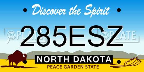 285ESZ North Dakota License Plate