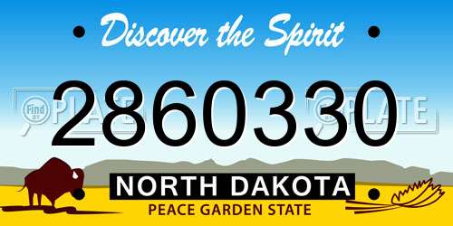 2860330 North Dakota License Plate