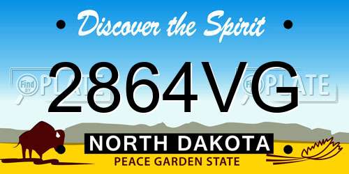 2864VG North Dakota License Plate