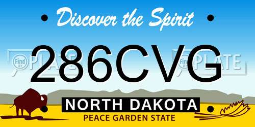 286CVG North Dakota License Plate