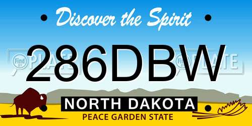 286DBW North Dakota License Plate