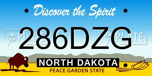286DZG North Dakota License Plate