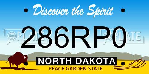 286RP0 North Dakota License Plate
