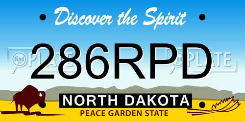 286RPD North Dakota License Plate