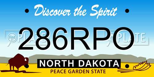 286RPO North Dakota License Plate