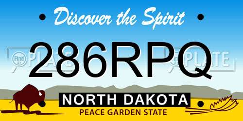 286RPQ North Dakota License Plate