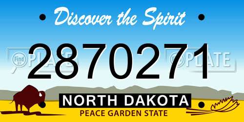 2870271 North Dakota License Plate