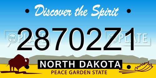 28702Z1 North Dakota License Plate