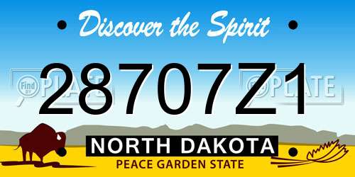 28707Z1 North Dakota License Plate