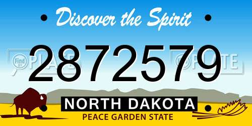 2872579 North Dakota License Plate