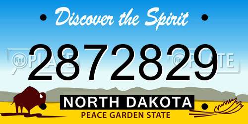 2872829 North Dakota License Plate