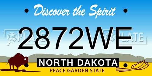 2872WE North Dakota License Plate
