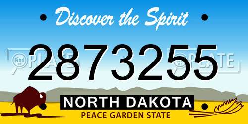 2873255 North Dakota License Plate